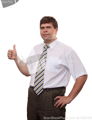 Image of businessman with thumb up