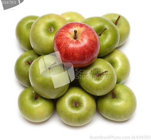 Image of domination concepts with apples