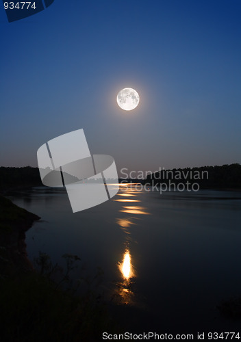 Image of moonbeam in river