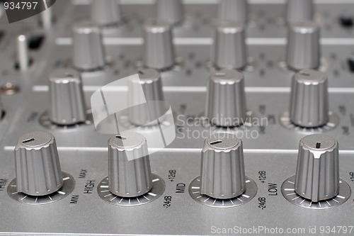 Image of controls of dj music mixer