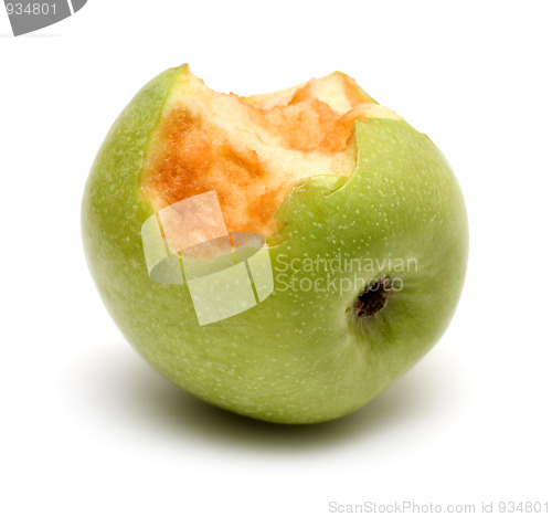 Image of green bitten apple