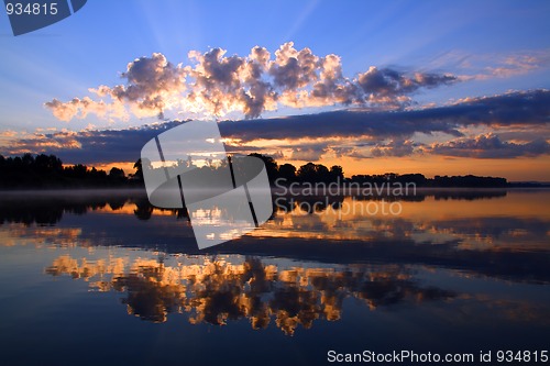 Image of reflection sunrise