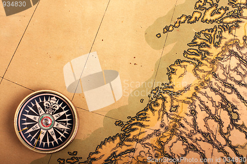 Image of Compass on old map