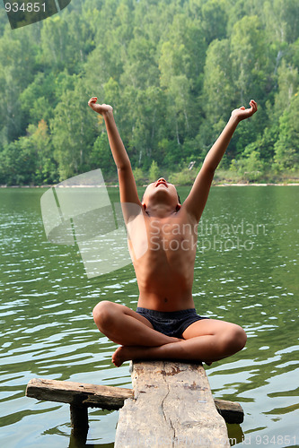 Image of meditation asian boy