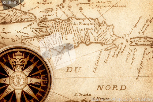 Image of Compass on old map