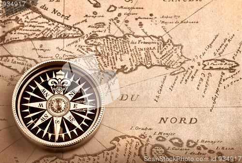 Image of Compass on old map