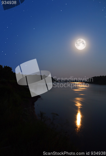 Image of moonbeam in river