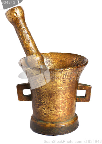 Image of Old bronze mortar