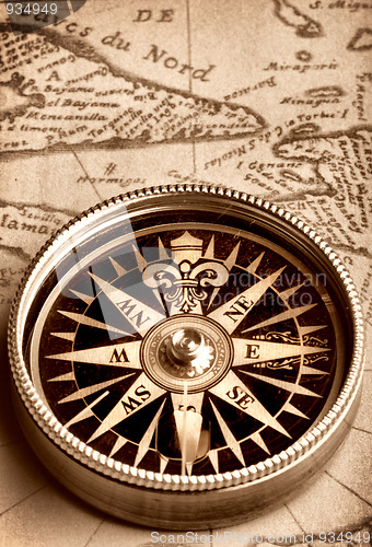Image of Compass on old map