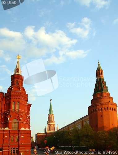 Image of towers of kremlin on Red Square