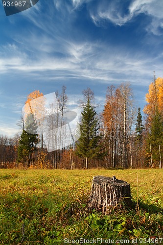 Image of autumn landscape in Ural mountains