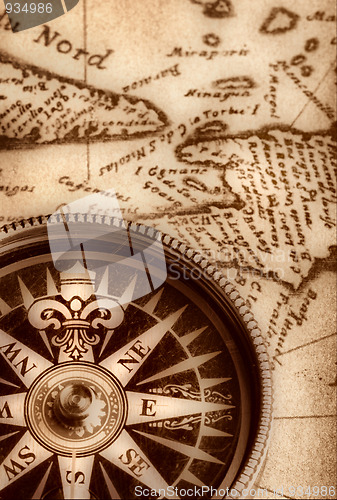 Image of Compass on old map
