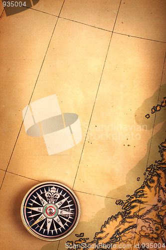 Image of Compass on old map