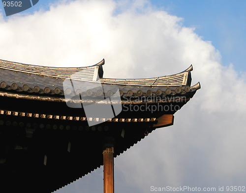 Image of Temple Roof And Cloudy Sky