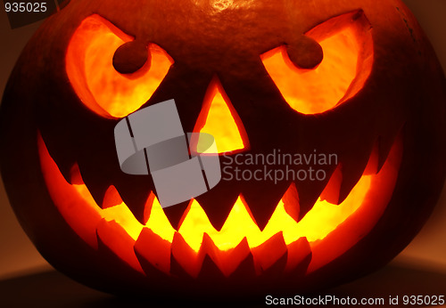 Image of Halloween pumpkin in dark