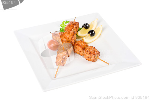 Image of salmon kebab