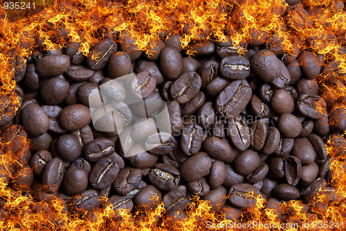 Image of coffee bean in fire