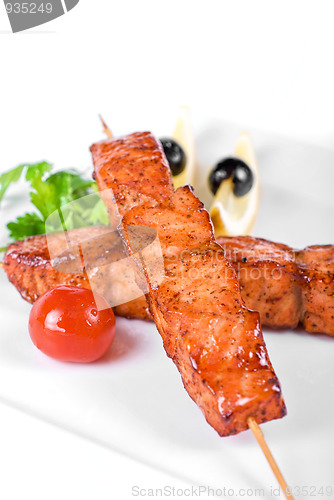 Image of salmon kebab