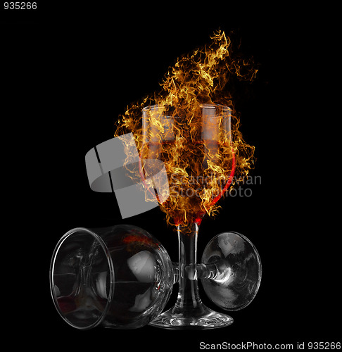 Image of red wine fire