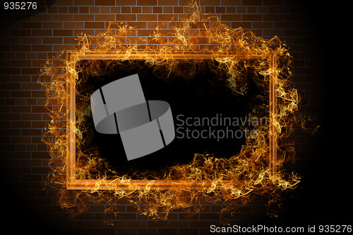 Image of Empty frame with fire