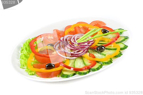 Image of sliced vegetables at the dish