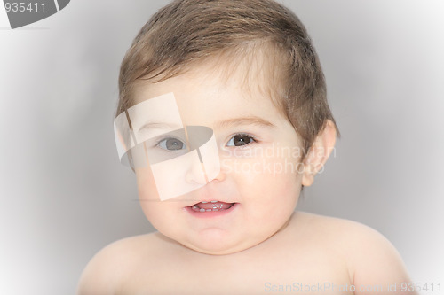 Image of Portrait of smiling baby