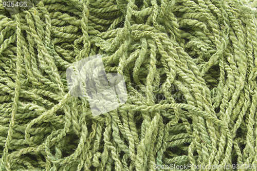 Image of Green woolen yarn