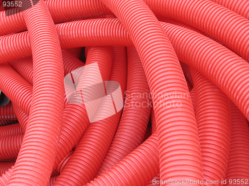 Image of Red PVC pipes