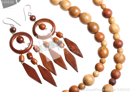Image of Wooden beads and earrings