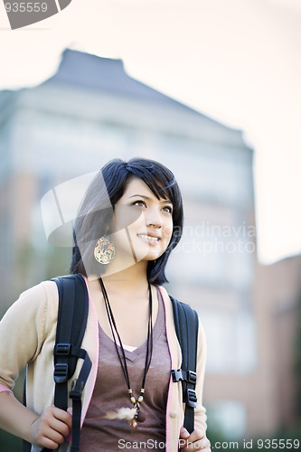 Image of Mixed race college student