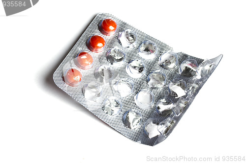 Image of  red pills isolated on white