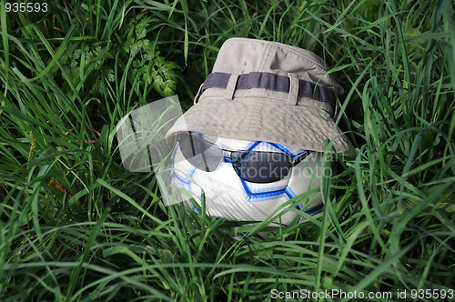 Image of Hatted Soccer Ball with Sunglasses