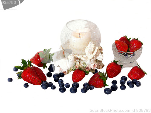 Image of Fruit with candle   