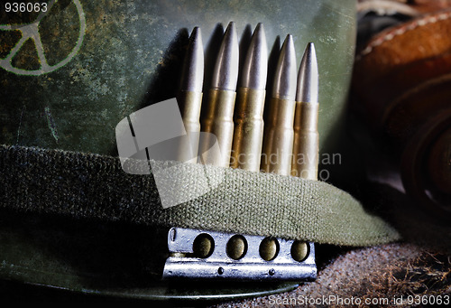 Image of World War II style combat helmet 