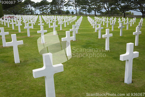 Image of American cemetery in Omaha Beach, Normandy