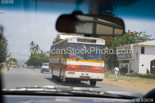 Image of View of bus through windscreen, Xai-Xai Mozambique