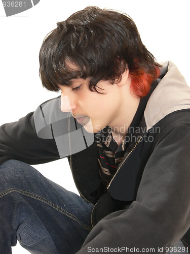 Image of Teen boy sitting 