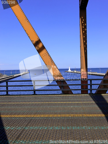Image of View through lift bridge  