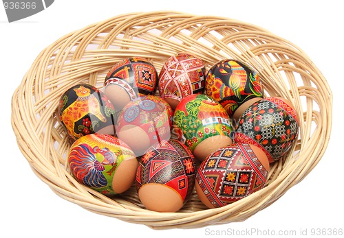 Image of Basket with easter eggs
