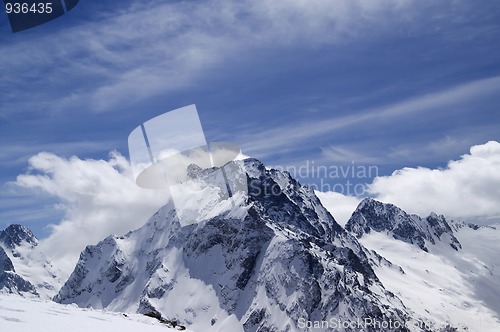 Image of Caucasus Mountains in cloud