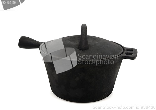 Image of Sooty cast-iron pot