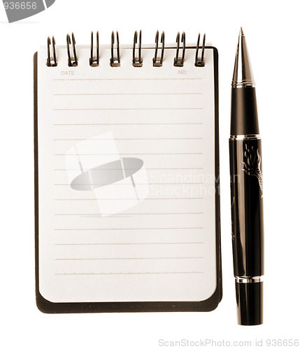 Image of Notebook and pen