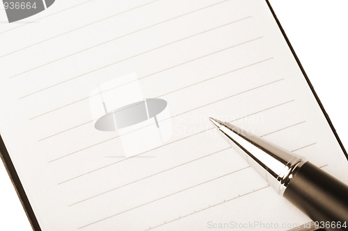 Image of Notebook and pen