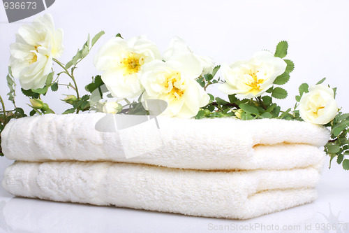 Image of Bath towels with rose