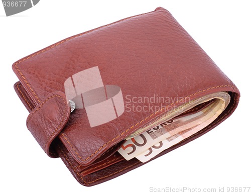 Image of Wallet with euro isolated