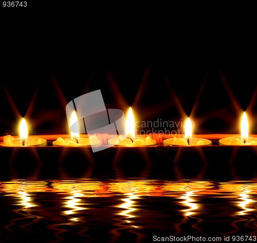 Image of Candles by the water