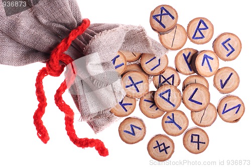 Image of Runes and pouch isolated