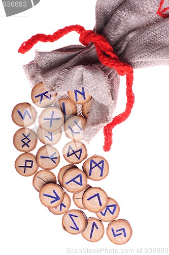 Image of Runes and pouch isolated