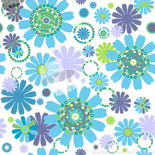 Image of White seamless floral pattern 