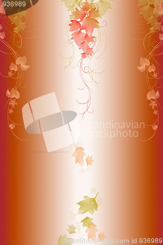 Image of abstract background of red leaves